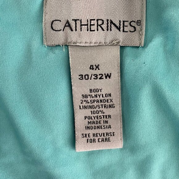 Catherines Dress Women's 4X Eyelet Turquoise Sleeveless Tie Waist NWT DR-1085 - Picture 12 of 14